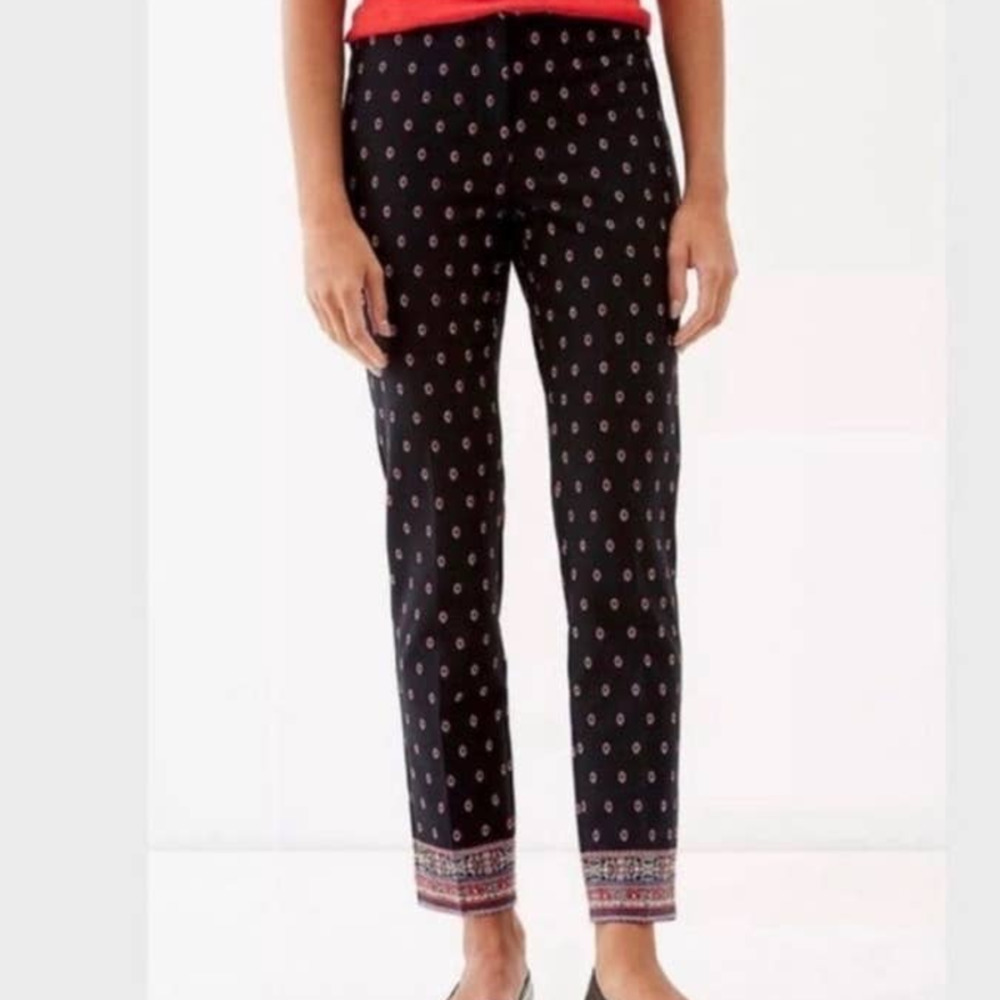 J. Jill Premium Bistretch pants 14 EUC Tribal Border Print